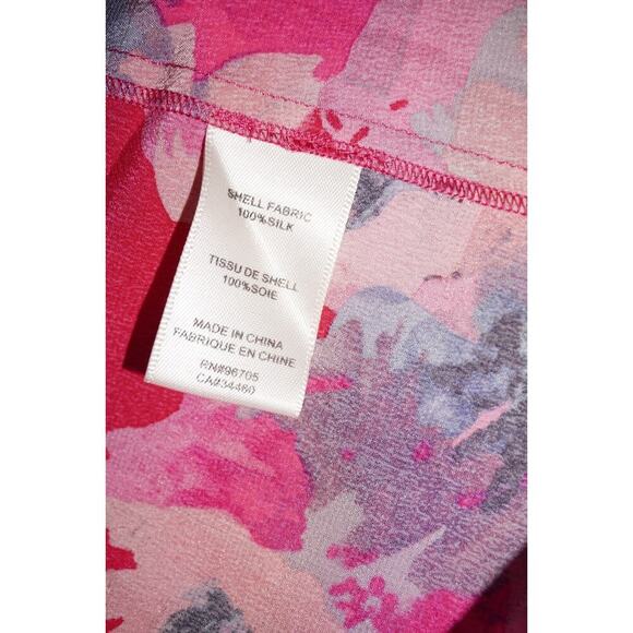 Rebecca Taylor Silk Floral Blouse - Size 6 - Pink Purple Poppy Print - 100% Silk - Picture 4 of 4